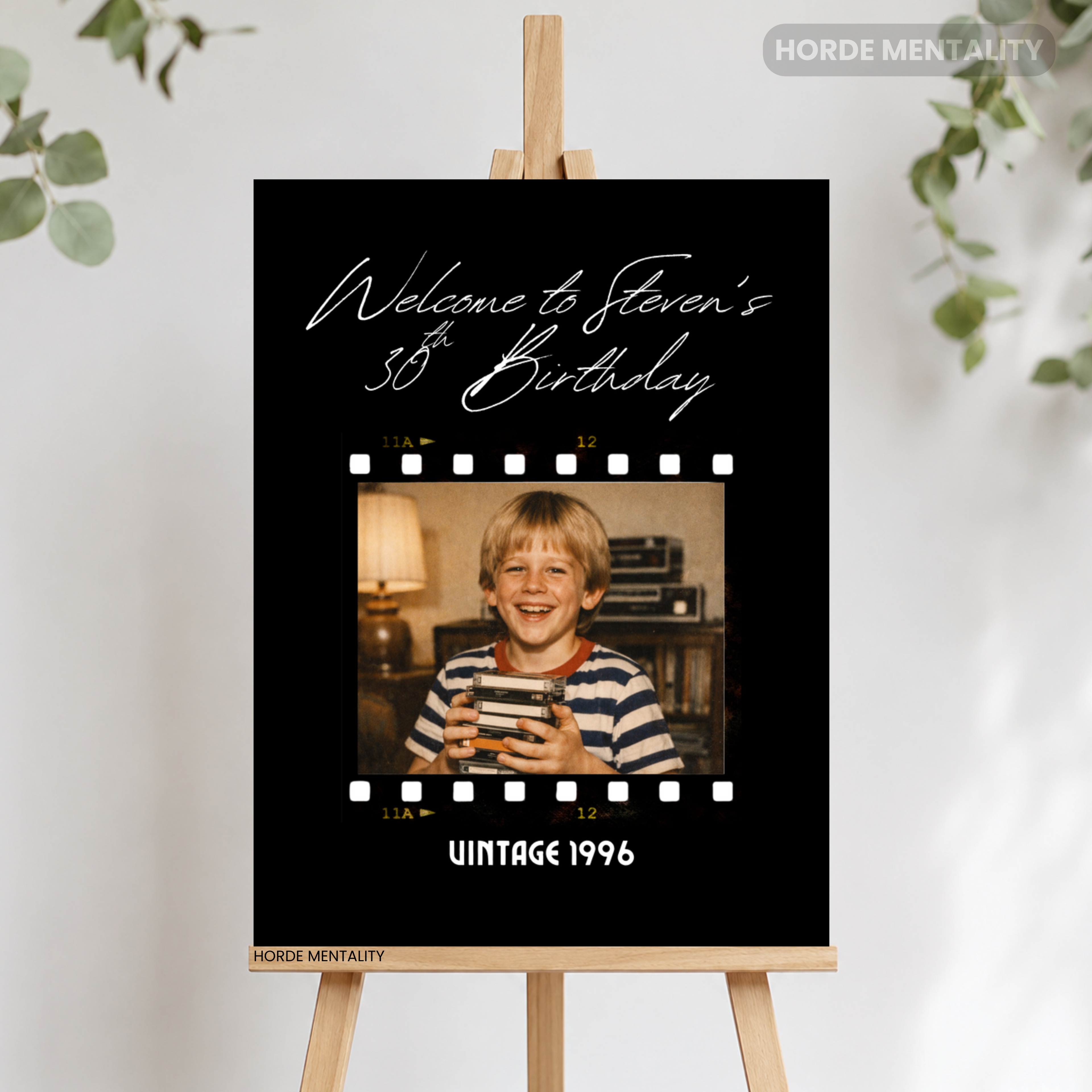 Custom Photo Vintage Style Birthday Party Welcome Sign Poster or Foam Board