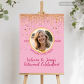 Pink & Gold Themed Retirement Party Welcome Sign Poster or Foam Board for Women