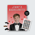 Pin the Mustache on the Groom Custom Bachelorette Pin the Tail Game Poster