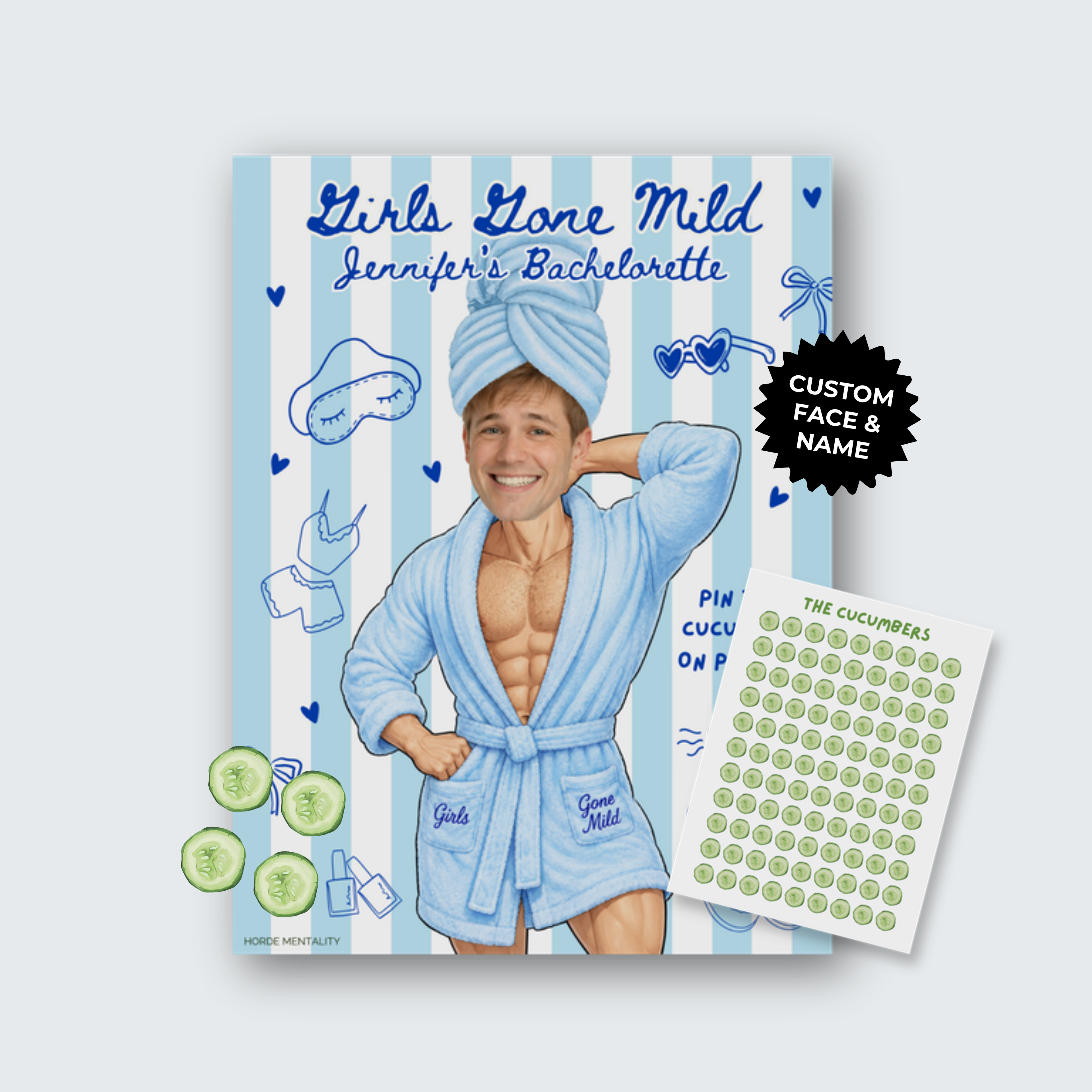 Girls Gone Mild - Spa Theme Bachelorette - Custom Pin the Tail Game Poster