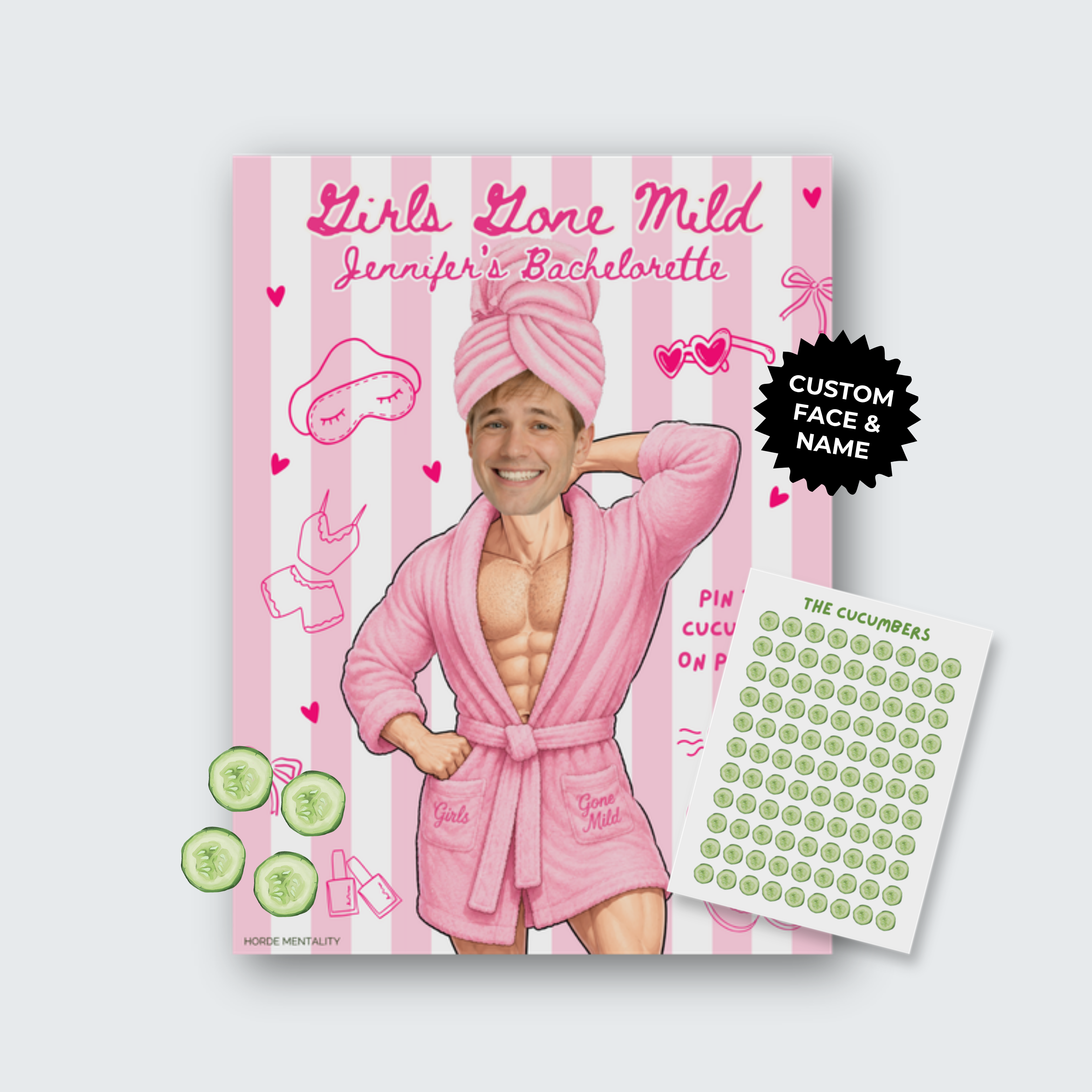 Girls Gone Mild - Spa Theme Bachelorette - Custom Pin the Tail Game Poster