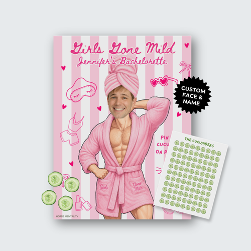 Girls Gone Mild - Spa Theme Bachelorette - Custom Pin the Tail Game Poster