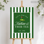 Striped Golf Birthday Party Welcome Sign Poster or Foam Board