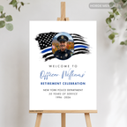 Police Retirement Photo Welcome Sign Poster or Foam Board